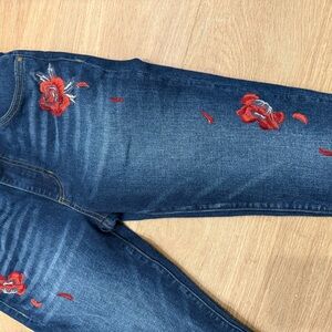 Embroidered Blue Jeans